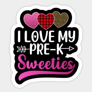 I Love My Pre-K Sweeties Hearts Valentines Day Teacher Gift Sticker